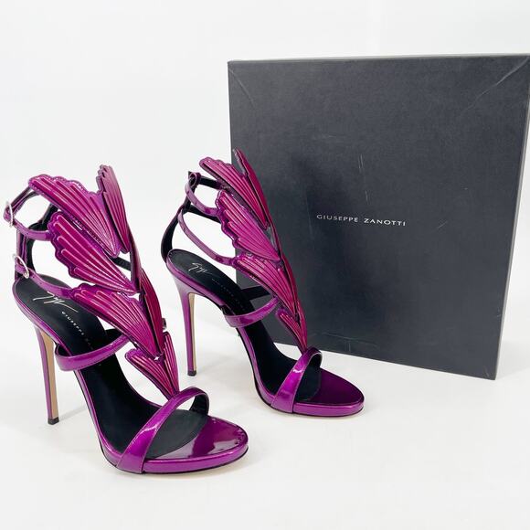 Giuseppe Zanotti Metallic Fuchsia Cruel Alien Wing Stiletto Heel Sandals 38 - Picture 1 of 13